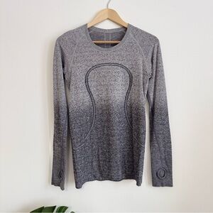 Lululemon Swiftly Tech Charcoal Grey Ombre Long Sleeve Tee
